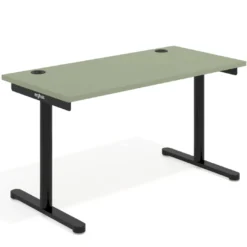 Mesa de Escritorio pata en T, fondo 68cm, estructura negra, sobre recto