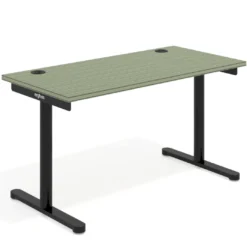 Mesa de Escritorio pata en T, fondo 68cm, estructura negra, sobre recto