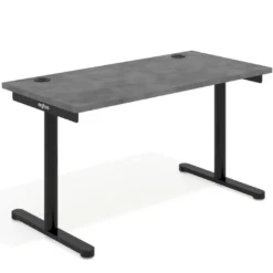 Mesa de Escritorio pata en T, fondo 68cm, estructura negra, sobre recto