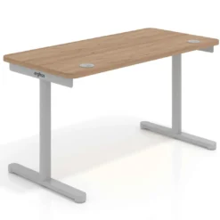 Mesa de Escritorio pata en T, fondo 68cm, estructura aluminio, sobre ergonómico