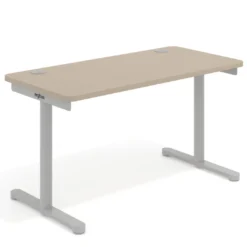 Mesa de Escritorio pata en T, fondo 68cm, estructura aluminio, sobre ergonómico