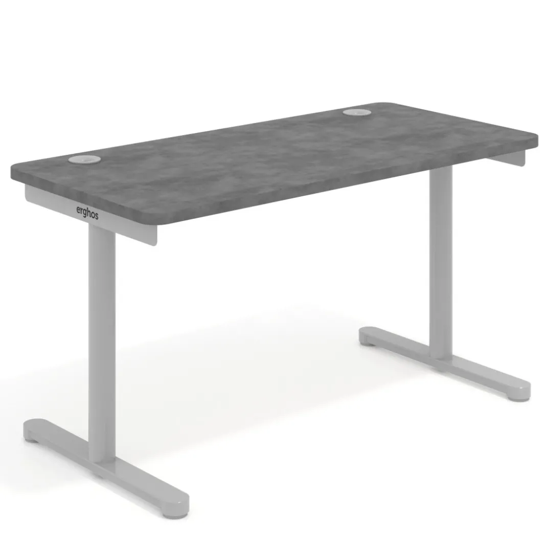 Mesa de Escritorio pata en T, fondo 68cm, estructura aluminio, sobre ergonómico
