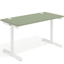 Mesa de Escritorio pata en T, fondo 68cm, estructura blanca, sobre recto