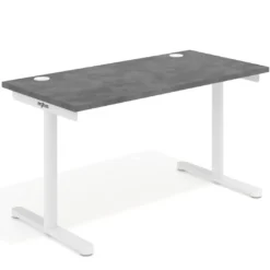 Mesa de Escritorio pata en T, fondo 68cm, estructura blanca, sobre recto