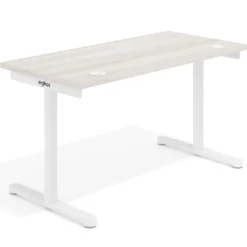 Mesa de Escritorio pata en T, fondo 68cm, estructura blanca, sobre recto