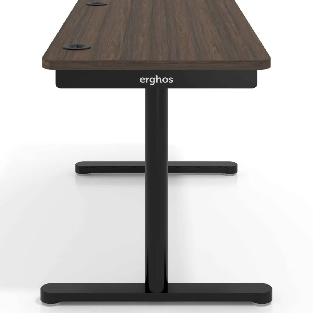Mesa de Escritorio pata en T, fondo 68cm, estructura negra, sobre ergonómico
