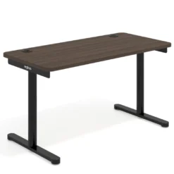 Mesa de Escritorio pata en T, fondo 68cm, estructura negra, sobre ergonómico