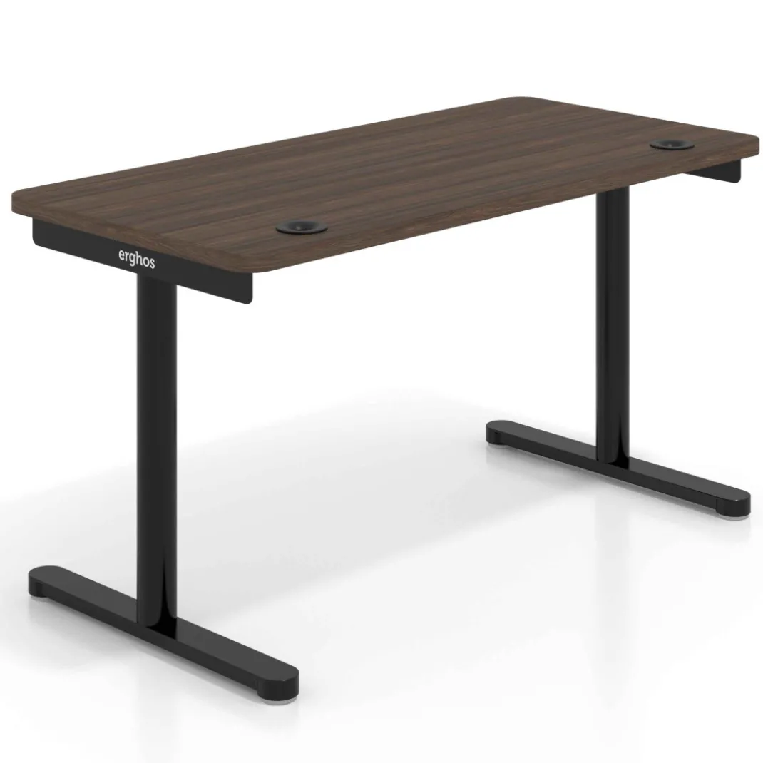 Mesa de Escritorio pata en T, fondo 68cm, estructura negra, sobre ergonómico
