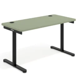 Mesa de Escritorio pata en T, fondo 68cm, estructura negra, sobre ergonómico