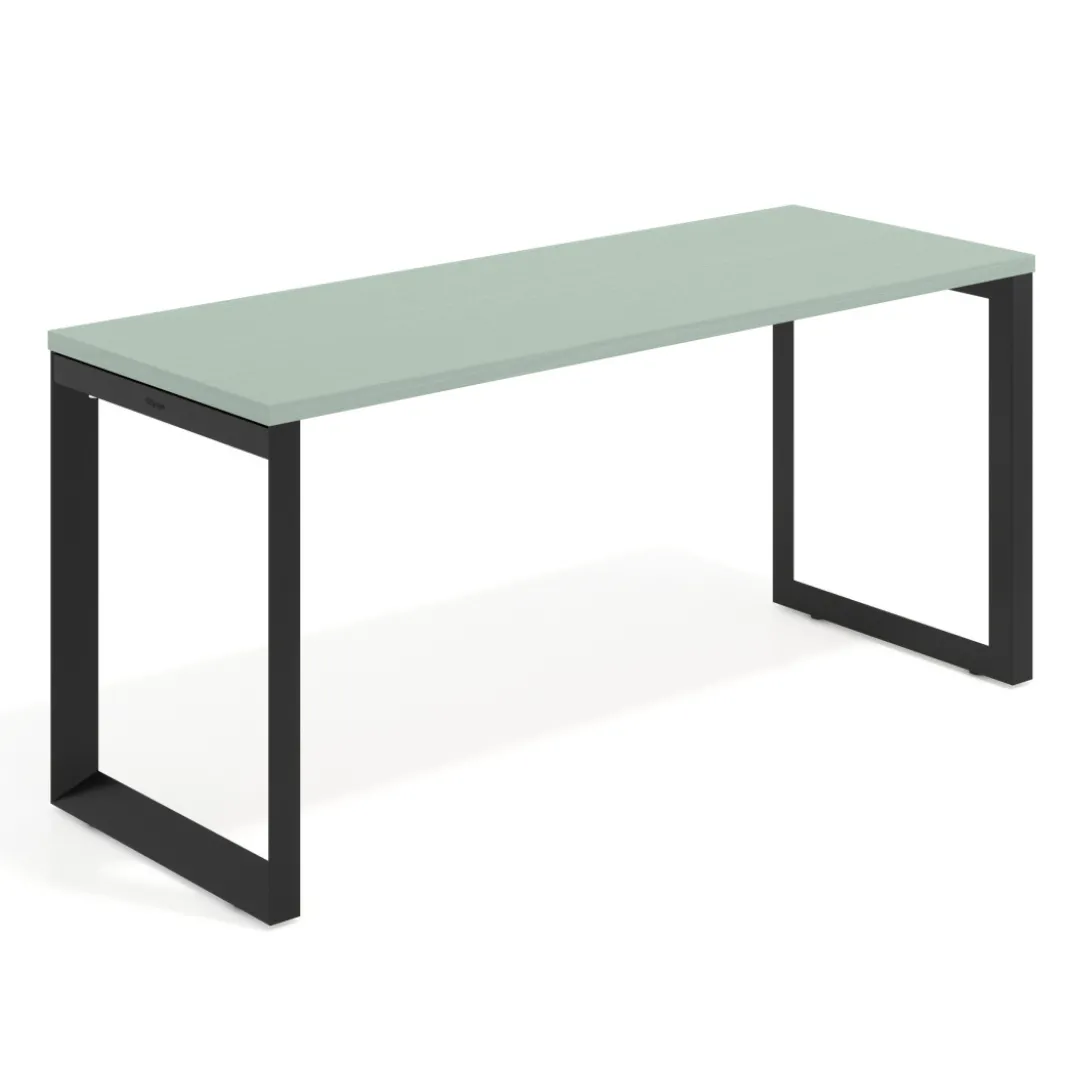 Mesa de escritorio pequeña Delta, fondo 60cm, estructura negra