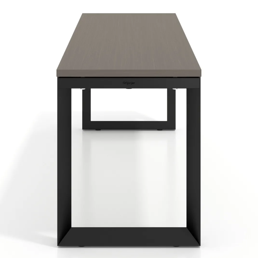 Mesa de escritorio pequeña Delta, fondo 60cm, estructura negra