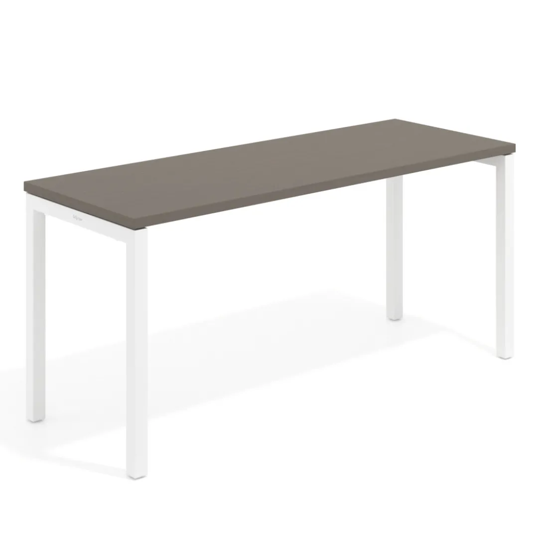 Mesa de escritorio pequeña Kube fondo 60cm estructura blanca