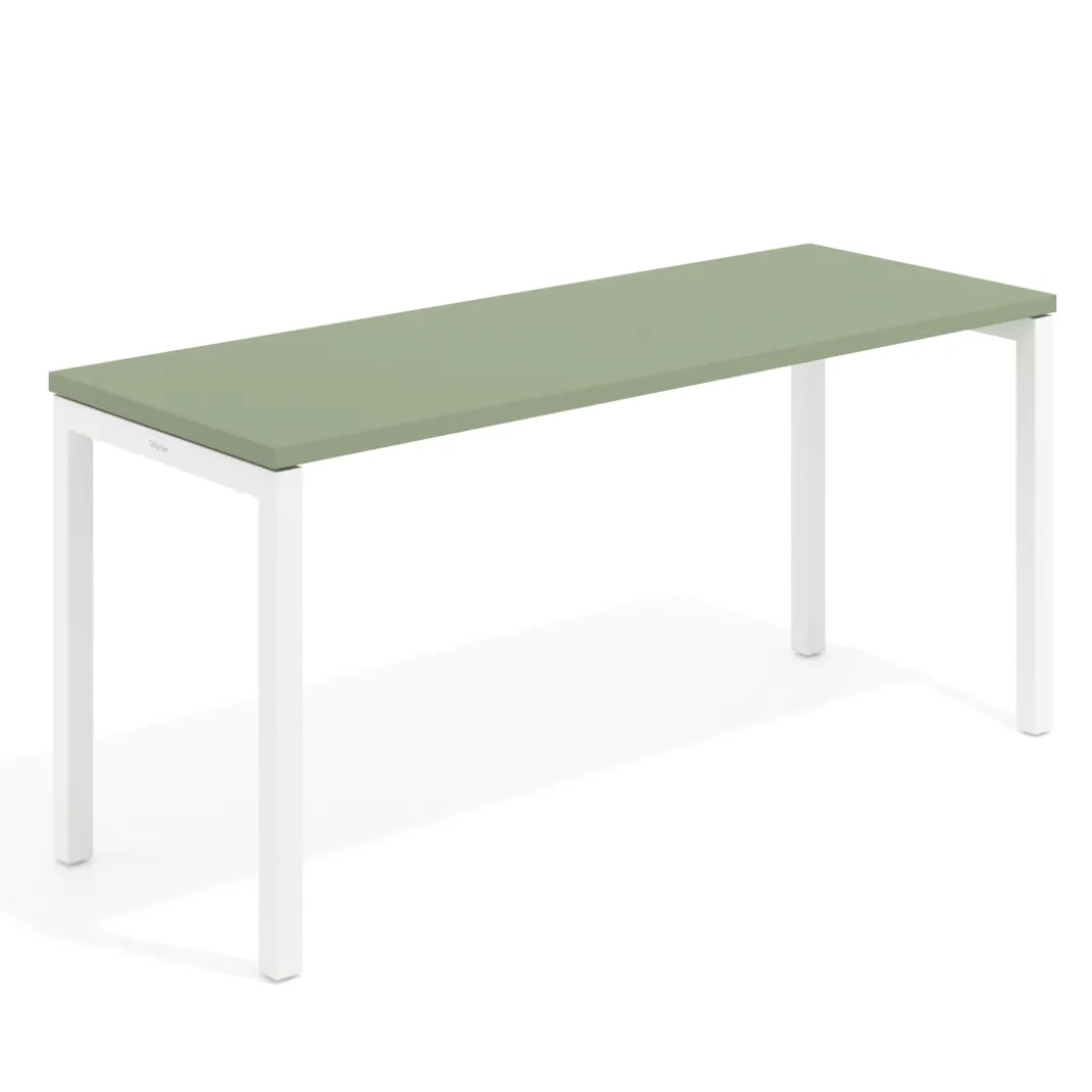 Mesa de escritorio pequeña Kube fondo 60cm estructura blanca