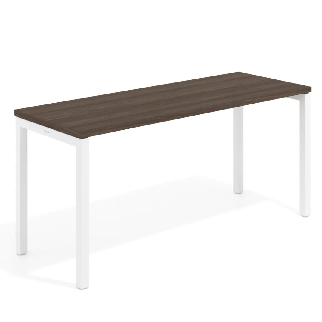 Mesa de escritorio pequeña Kube fondo 60cm estructura blanca