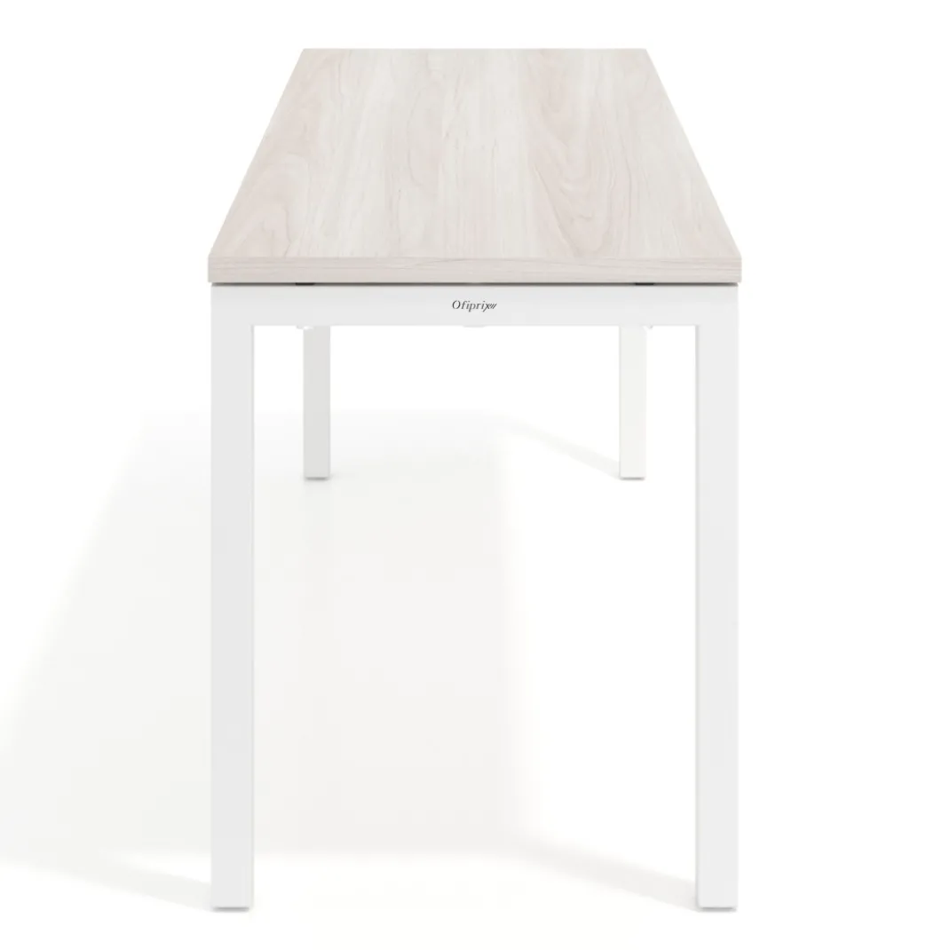 Mesa de escritorio pequeña Kube fondo 60cm estructura blanca