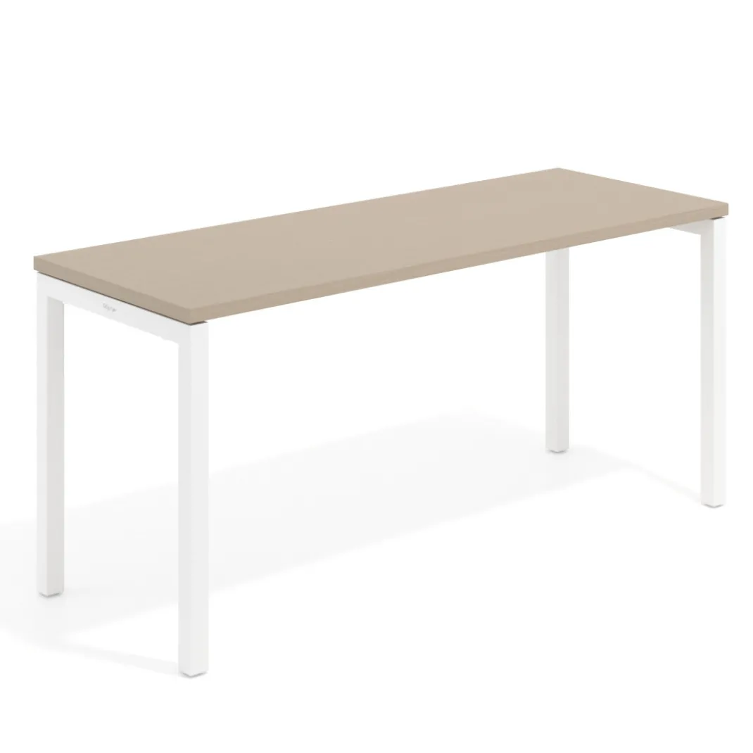Mesa de escritorio pequeña Kube fondo 60cm estructura blanca