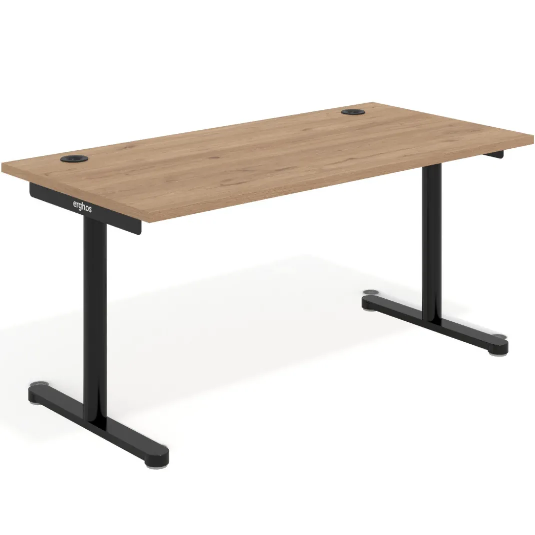 Mesa de Escritorio Tdesk, fondo 80cm, estructura negra, sobre recto