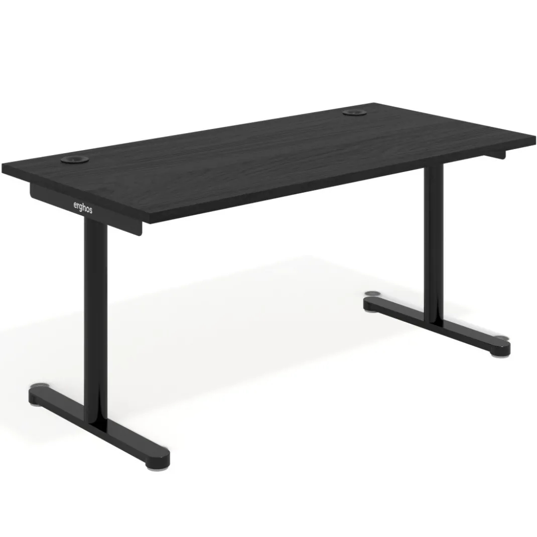 Mesa de Escritorio Tdesk, fondo 80cm, estructura negra, sobre recto