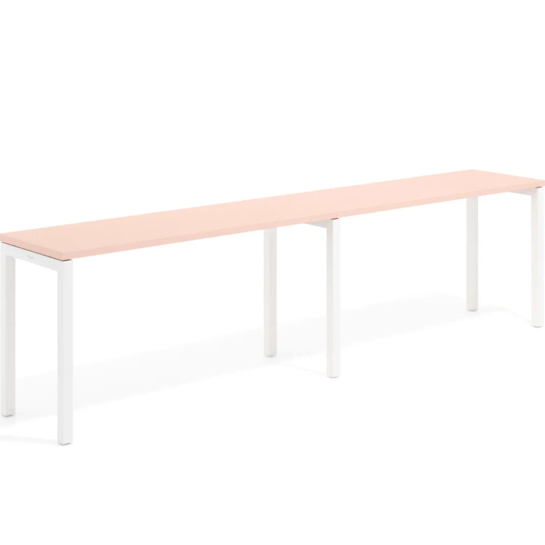 Mesa de formación progresiva doble Kube, fondo 50cm, estructura blanco