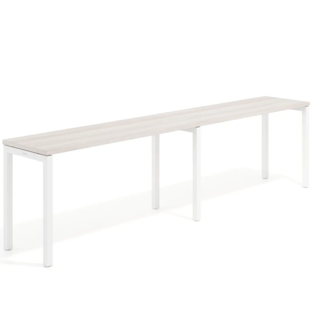 Mesa de formación progresiva doble Kube, fondo 50cm, estructura blanco