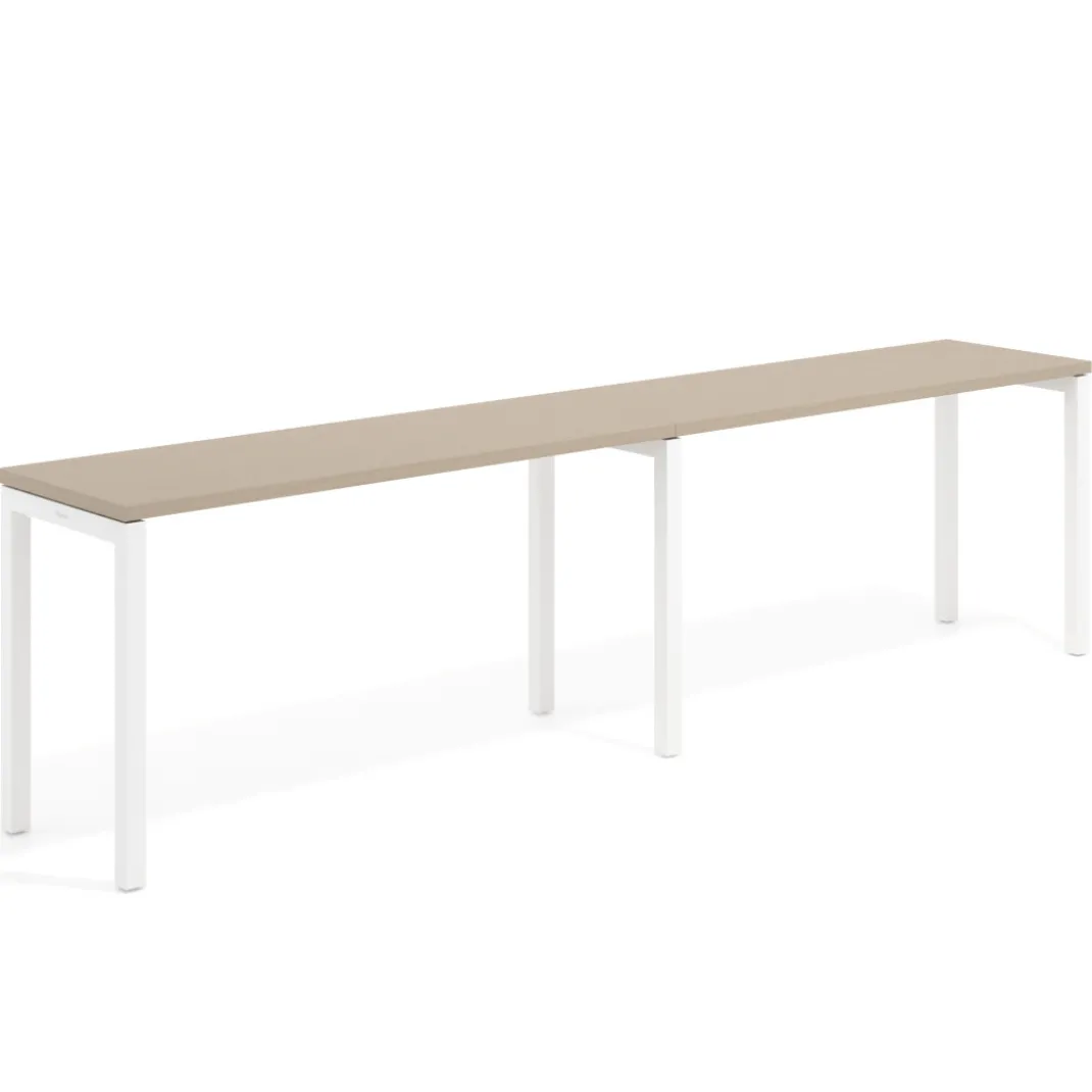Mesa de formación progresiva doble Kube, fondo 50cm, estructura blanco
