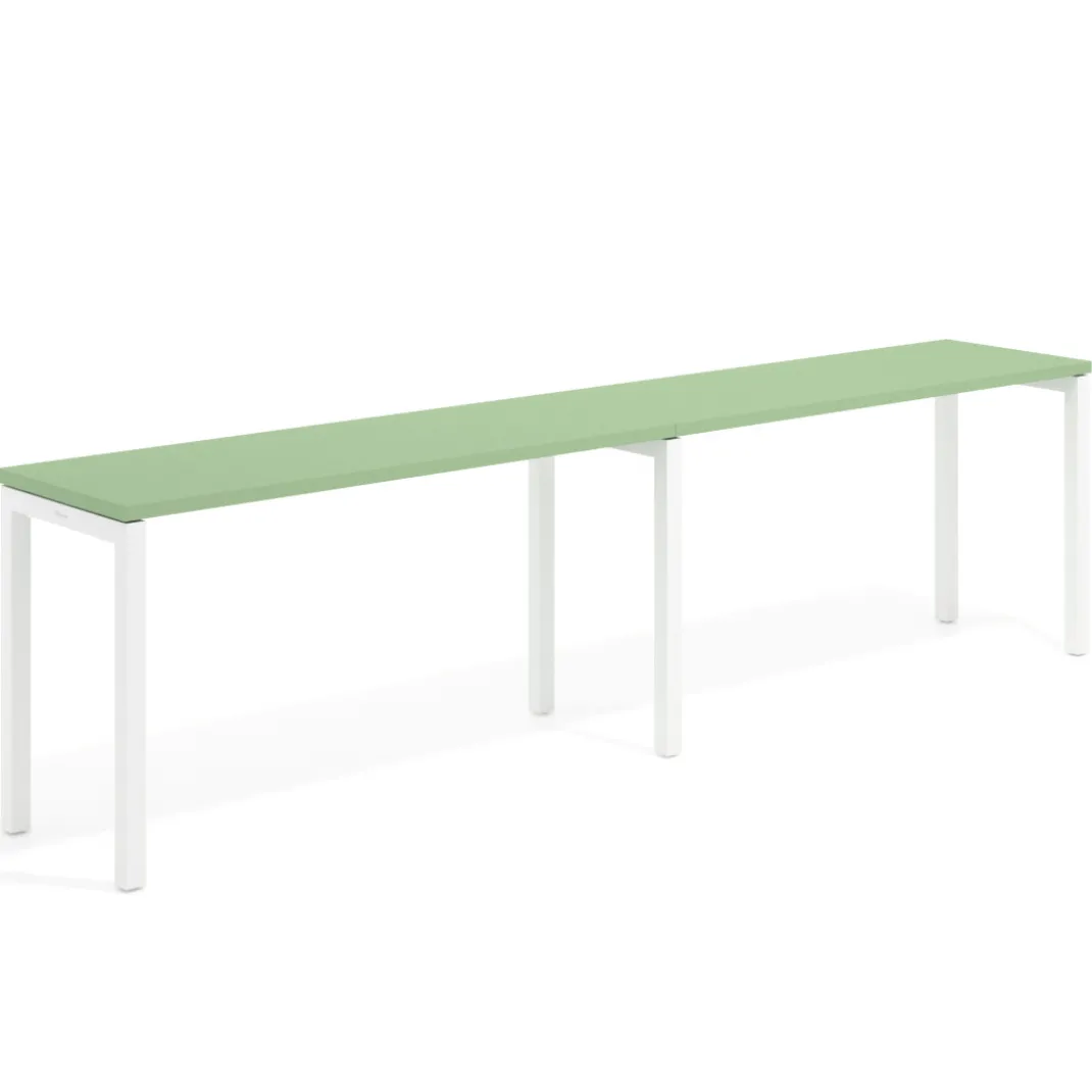 Mesa de formación progresiva doble Kube, fondo 50cm, estructura blanco