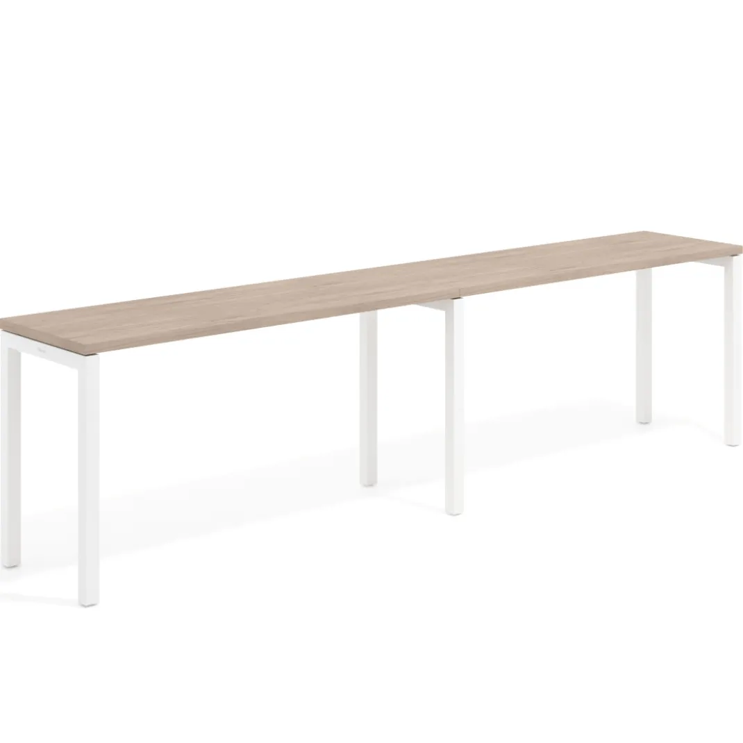 Mesa de formación progresiva doble Kube, fondo 50cm, estructura blanco