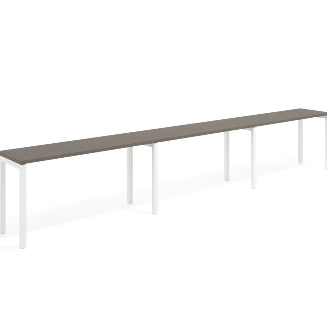 Mesa de formación progresiva triple Kube, fondo 50cm, estructura blanco