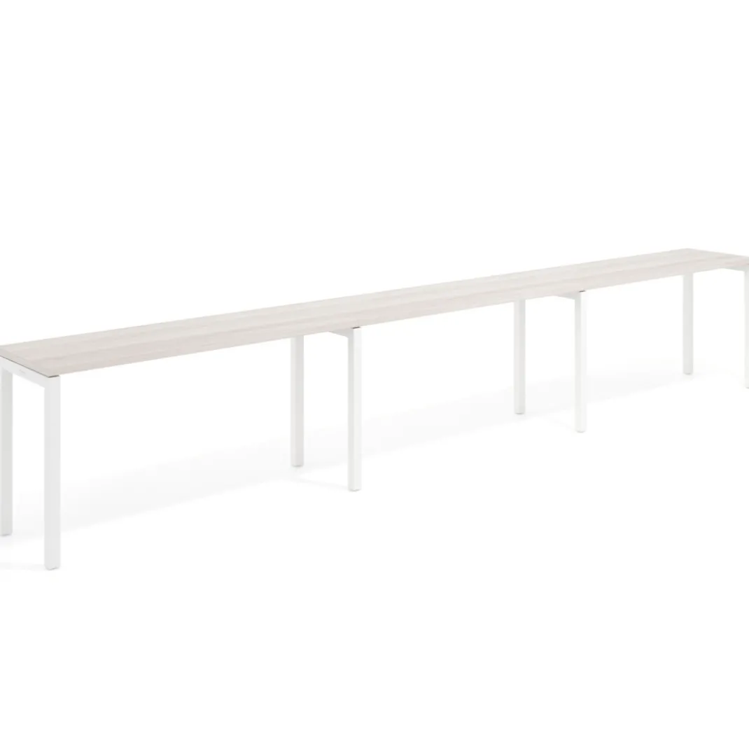 Mesa de formación progresiva triple Kube, fondo 50cm, estructura blanco