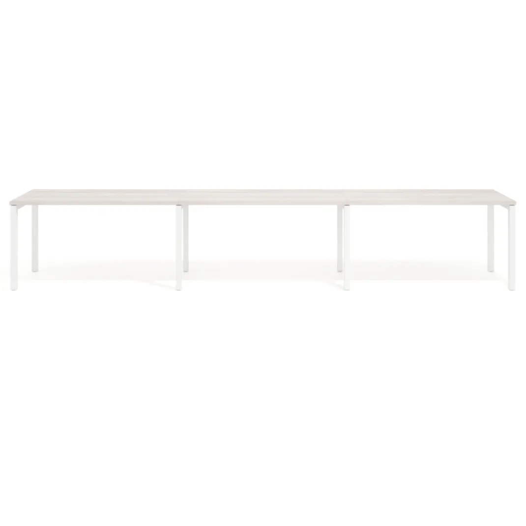 Mesa de formación progresiva triple Kube, fondo 50cm, estructura blanco