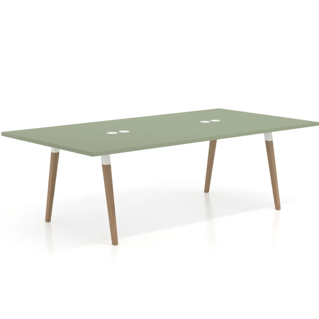 Mesa de juntas rectangular Arki con encimera continua fondo 126 cm