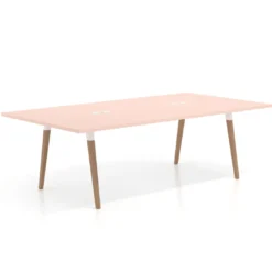 Mesa de juntas rectangular Arki con encimera continua fondo 126 cm