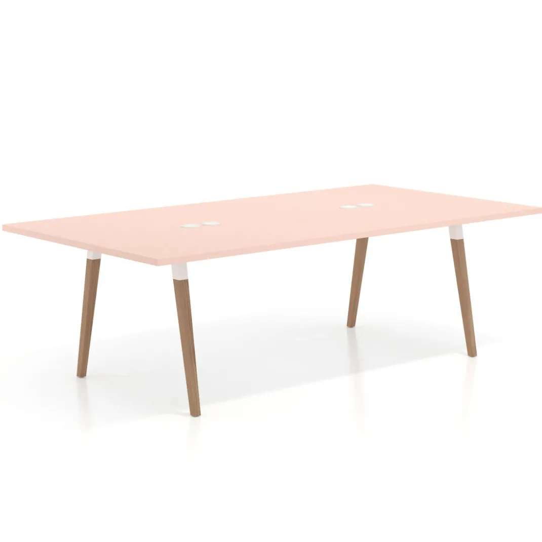 Mesa de juntas rectangular Arki con encimera continua fondo 126 cm