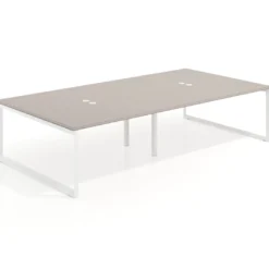 Mesa de juntas rectangular doble fondo 166 cm, estructura blanca
