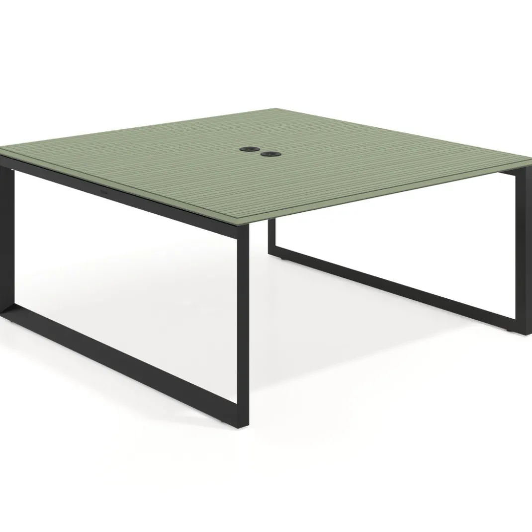 Mesa de juntas rectangular fondo 166 cm, estructura negra