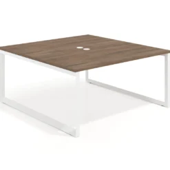 Mesa de juntas rectangular fondo 166 cm, estructura blanca