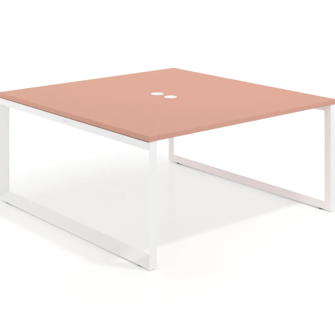 Mesa de juntas rectangular fondo 166 cm, estructura blanca