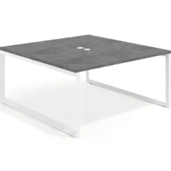Mesa de juntas rectangular fondo 166 cm, estructura blanca