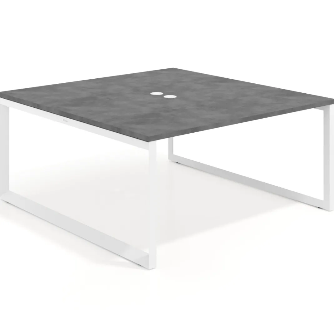 Mesa de juntas rectangular fondo 166 cm, estructura blanca