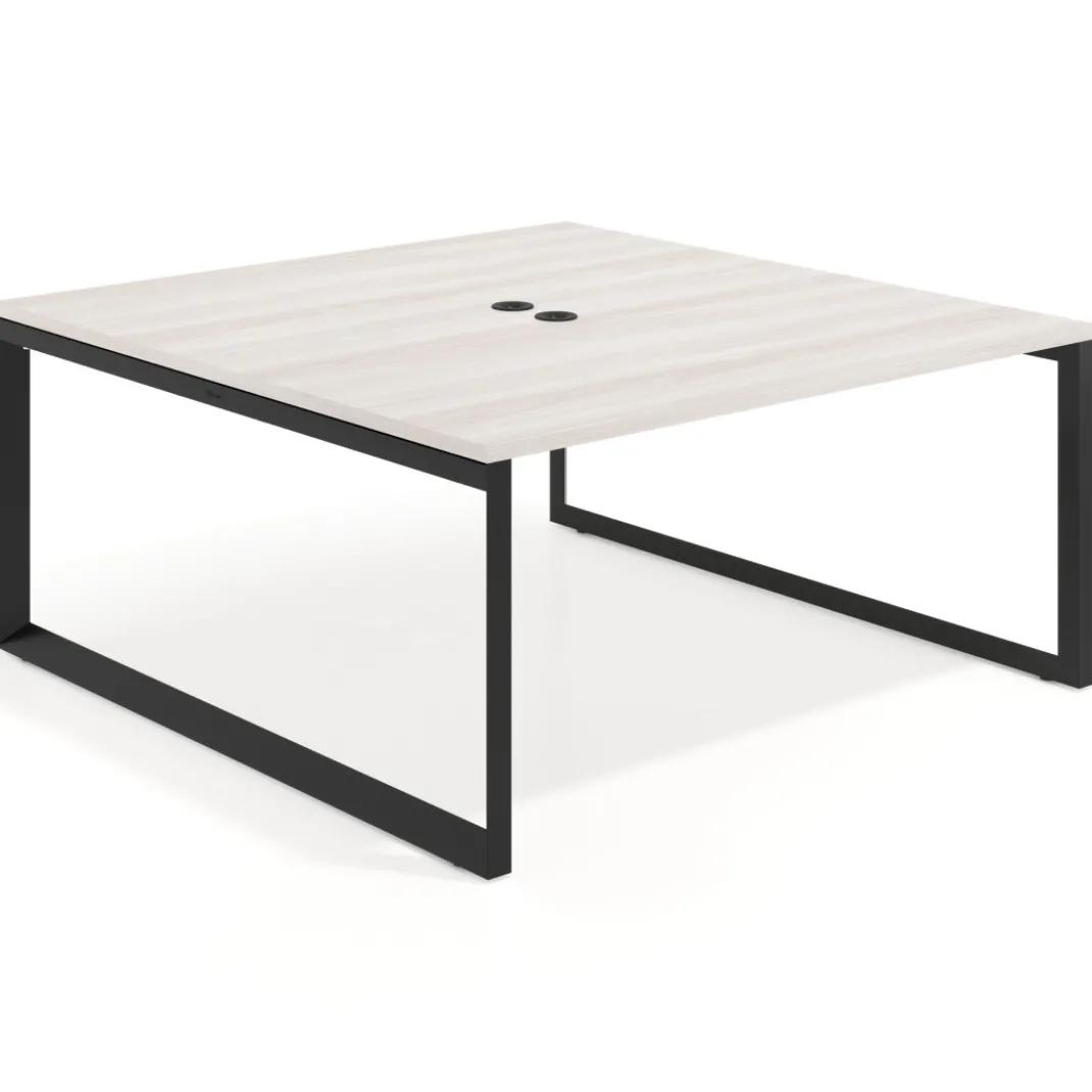 Mesa de juntas rectangular fondo 166 cm, estructura negra