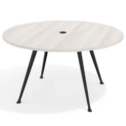 Mesa de juntas redonda, diametro 150, patas de aluminio, estructura negra