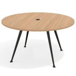 Mesa de juntas redonda, diametro 150, patas de aluminio, estructura negra