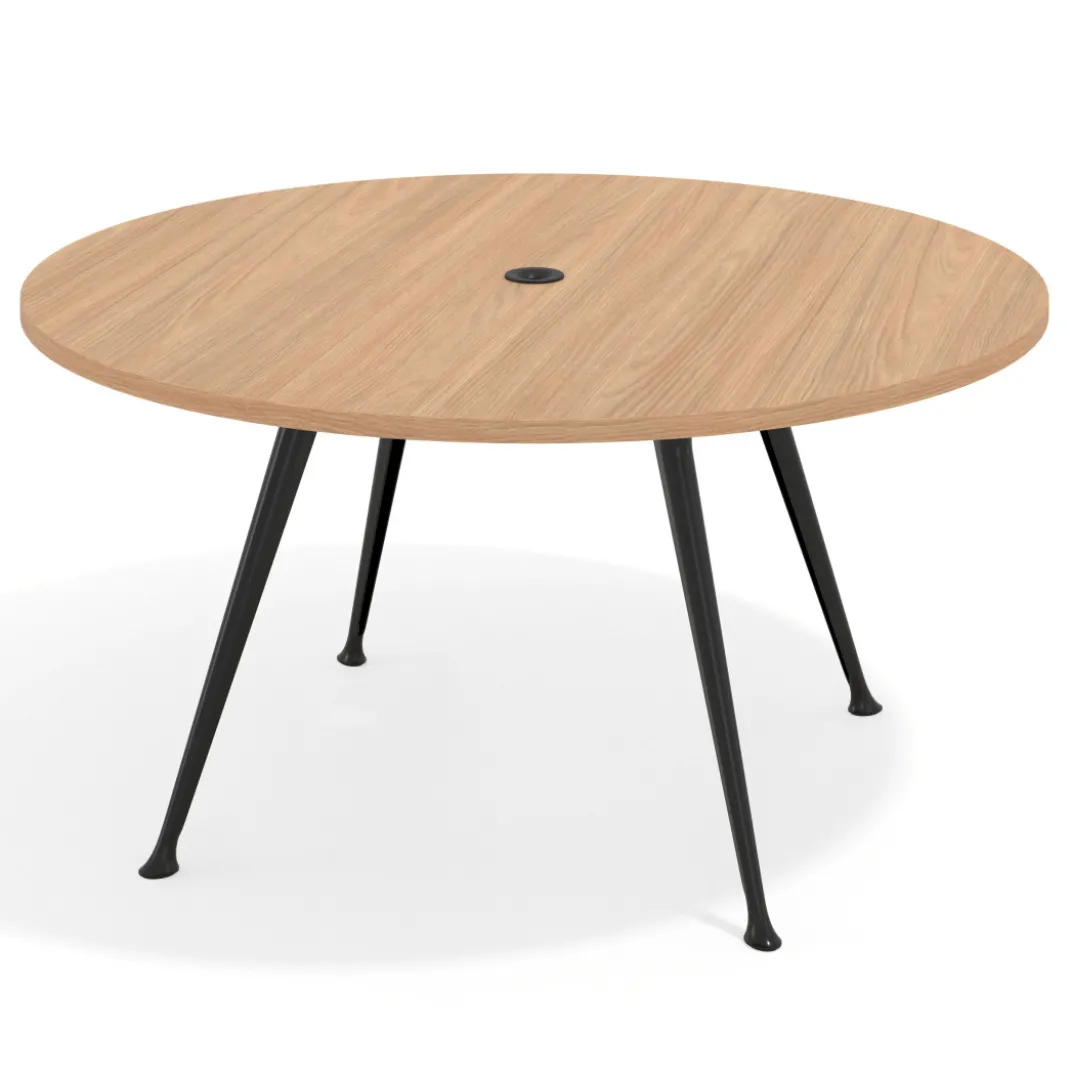 Mesa de juntas redonda, diametro 150, patas de aluminio, estructura negra