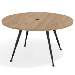 Mesa de juntas redonda, diametro 150, patas de aluminio, estructura negra
