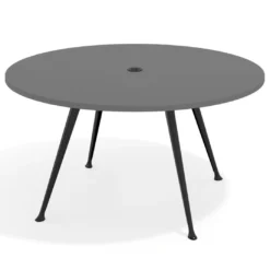 Mesa de juntas redonda, diametro 150, patas de aluminio, estructura negra