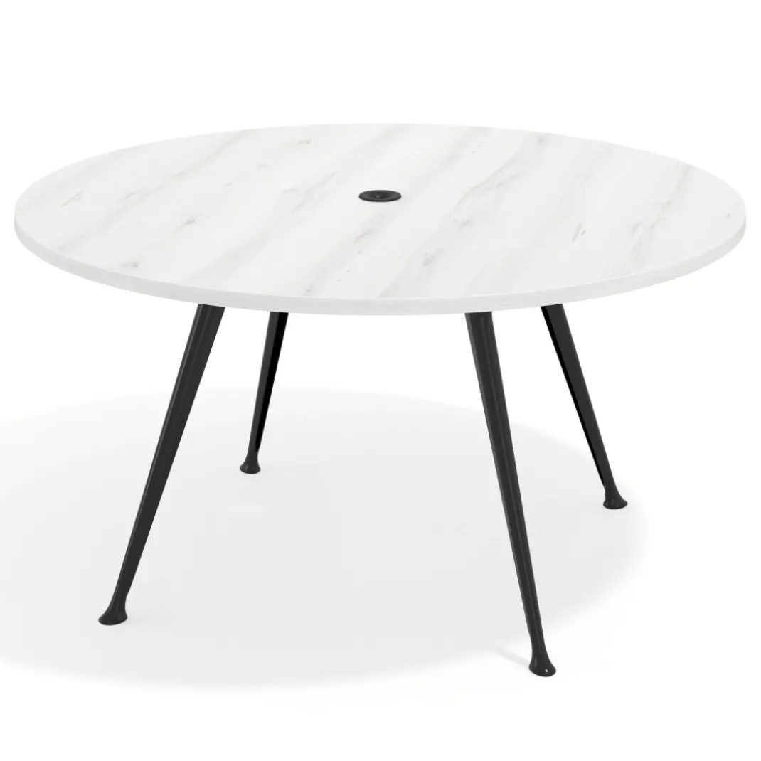 Mesa de juntas redonda, diametro 150, patas de aluminio, estructura negra