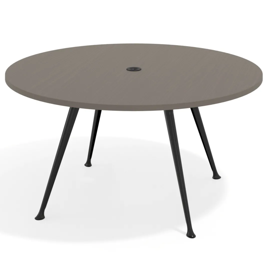 Mesa de juntas redonda, diametro 150, patas de aluminio, estructura negra