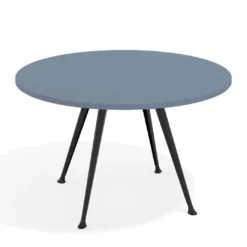 Mesa de juntas redonda, diametro 130, patas de aluminio, estructura negra