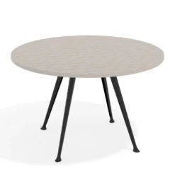 Mesa de juntas redonda, diametro 130, patas de aluminio, estructura negra