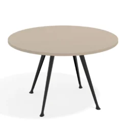 Mesa de juntas redonda, diametro 130, patas de aluminio, estructura negra